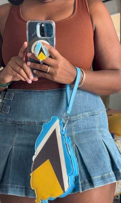 St Lucia Flag Thigh Bag & Wristlet