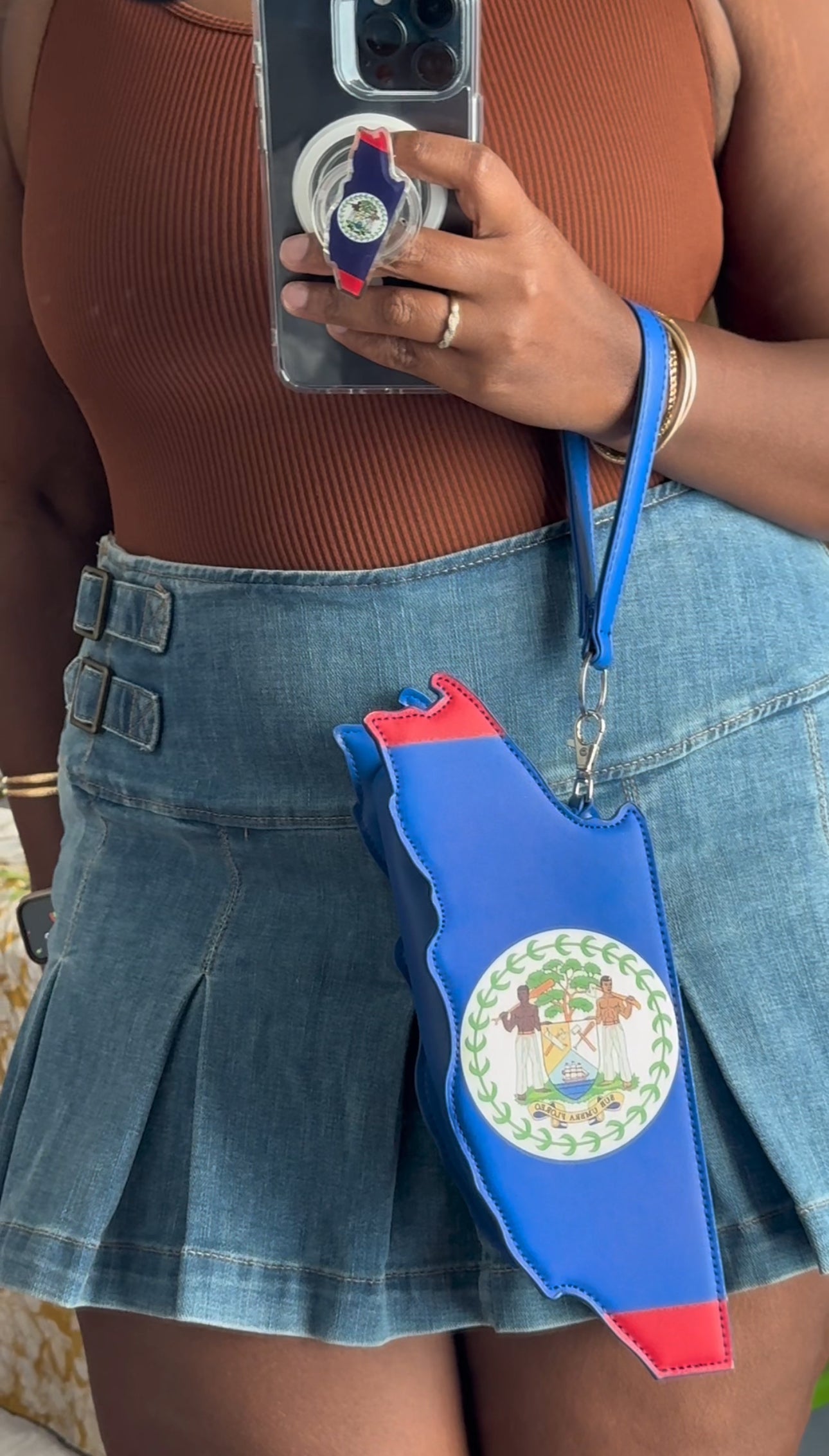 Belize Flag Thigh Bag  & Wristlet