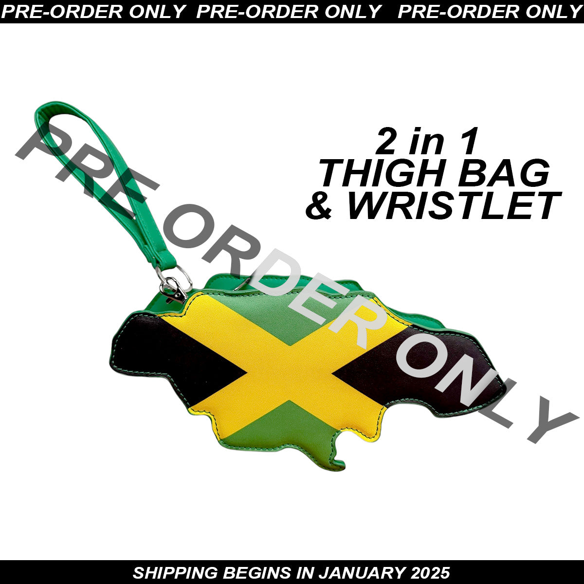 Jamaica Flag Thigh Bag & Wristlet - PRE ORDER ONLY